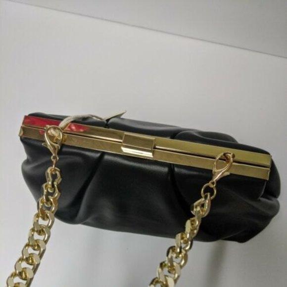 Madison West Serena Shoulder Bag Black Vegan Leather Handbag Purse Shoulder Bag - Picture 4 of 11